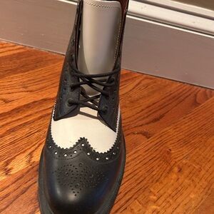 Dr. Martens Black and White Lace Up Boots